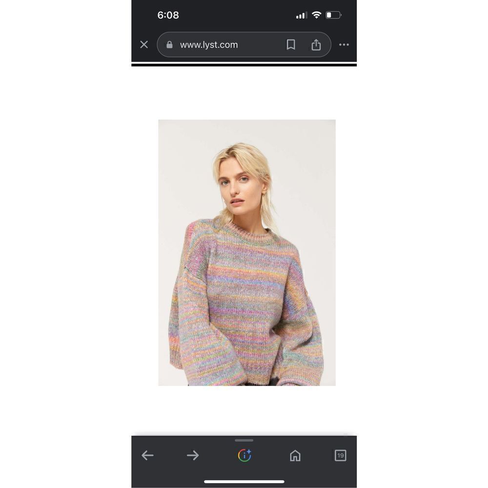 Urban Outfitters Agatha Balloon Sleeve Pastel Cropped Sweater XS